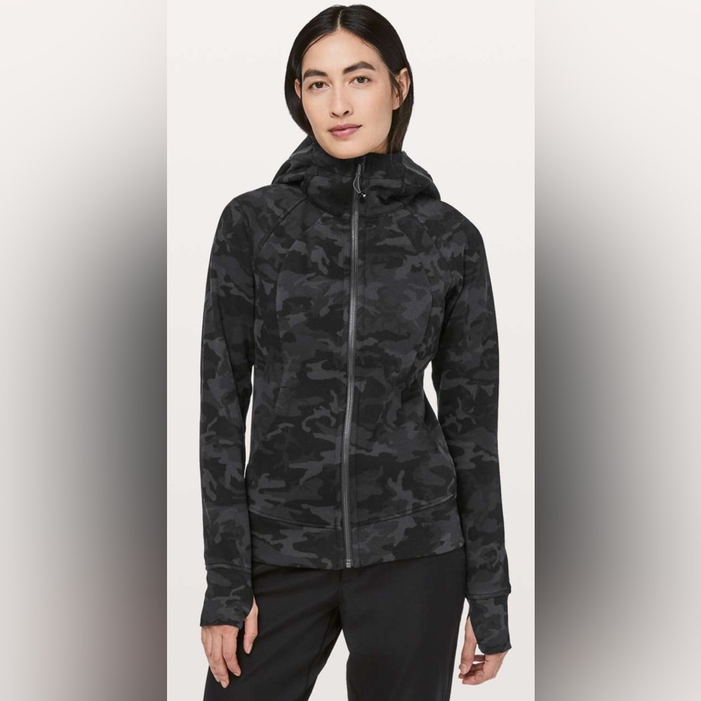 Lululemon Scuba Hoodie *Light Cotton Fleece Size 6 Camo Multi Grey
H163